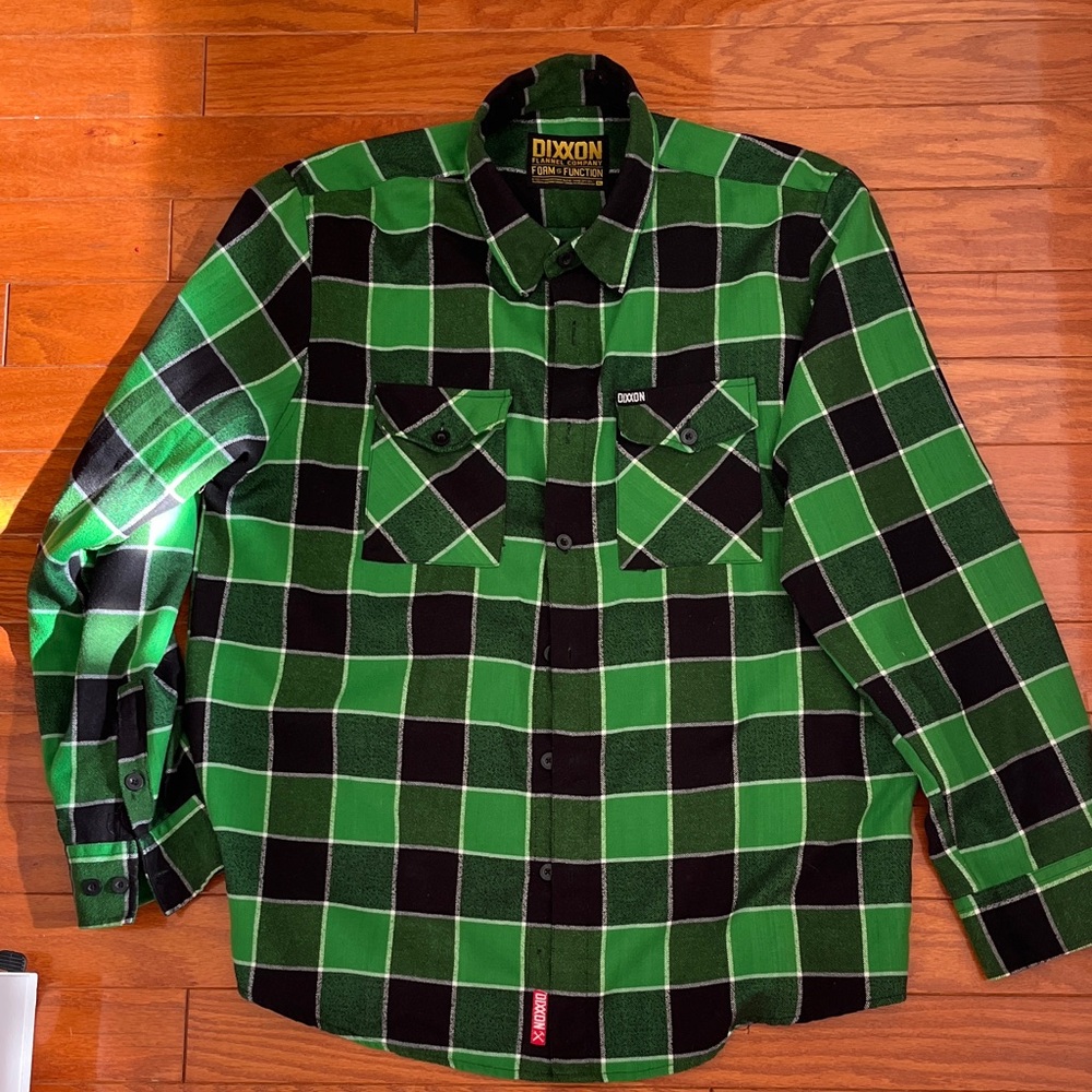 DIXXON Men's Bold Green and Black Checkered Shirt